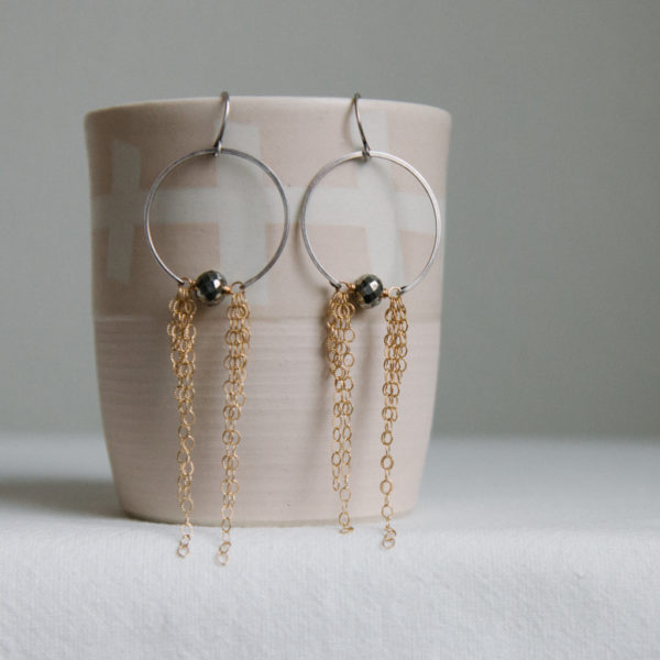chain-hoop-earrings