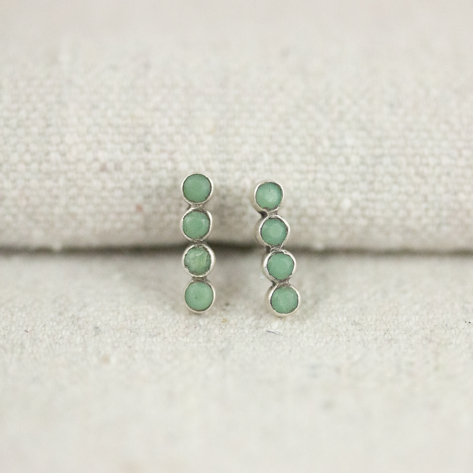 A. Dragsted - Copenhagen. 18k White Gold Earrings with Jade.