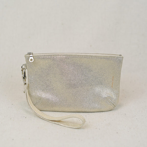 small-gold-sparkle-leather-wristlet