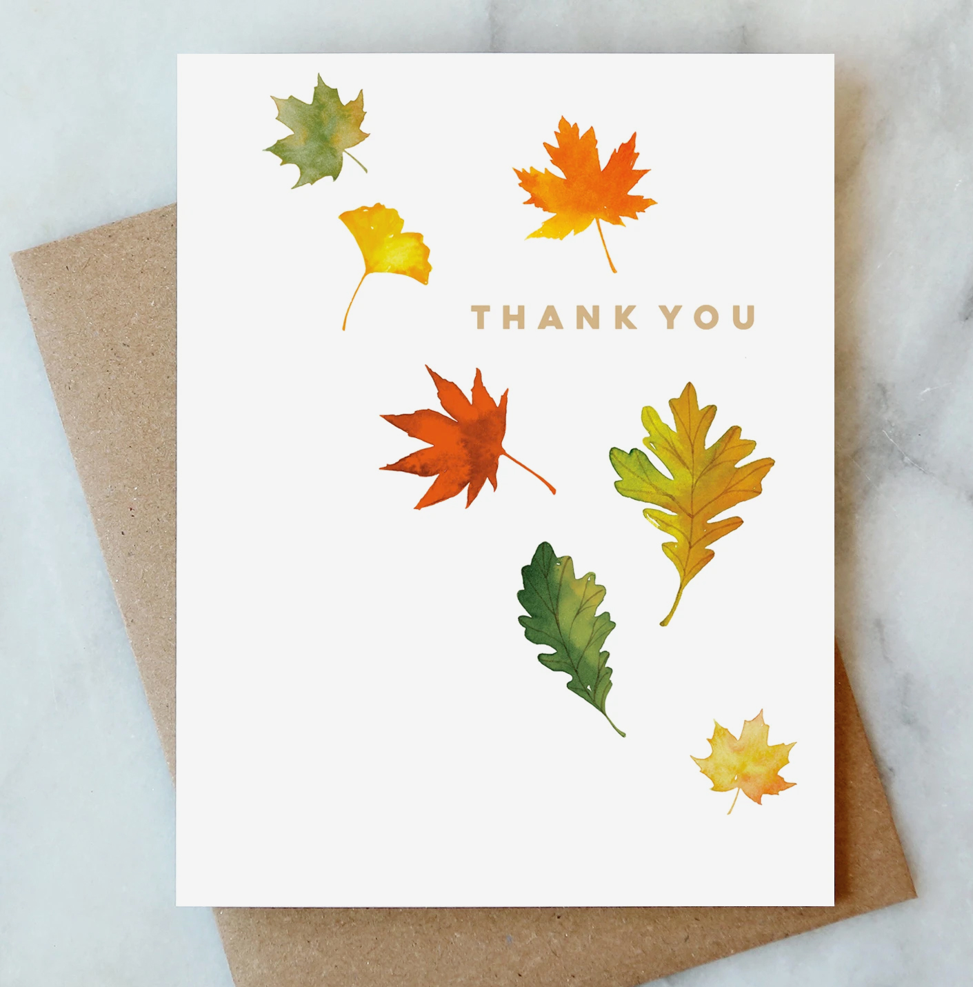 Falling Leaves Thank You Card Porch Light