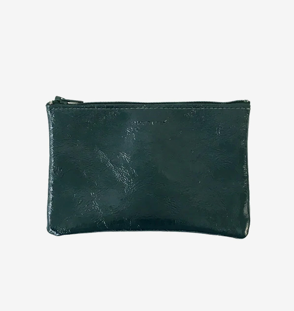 small leather pouch | peacock