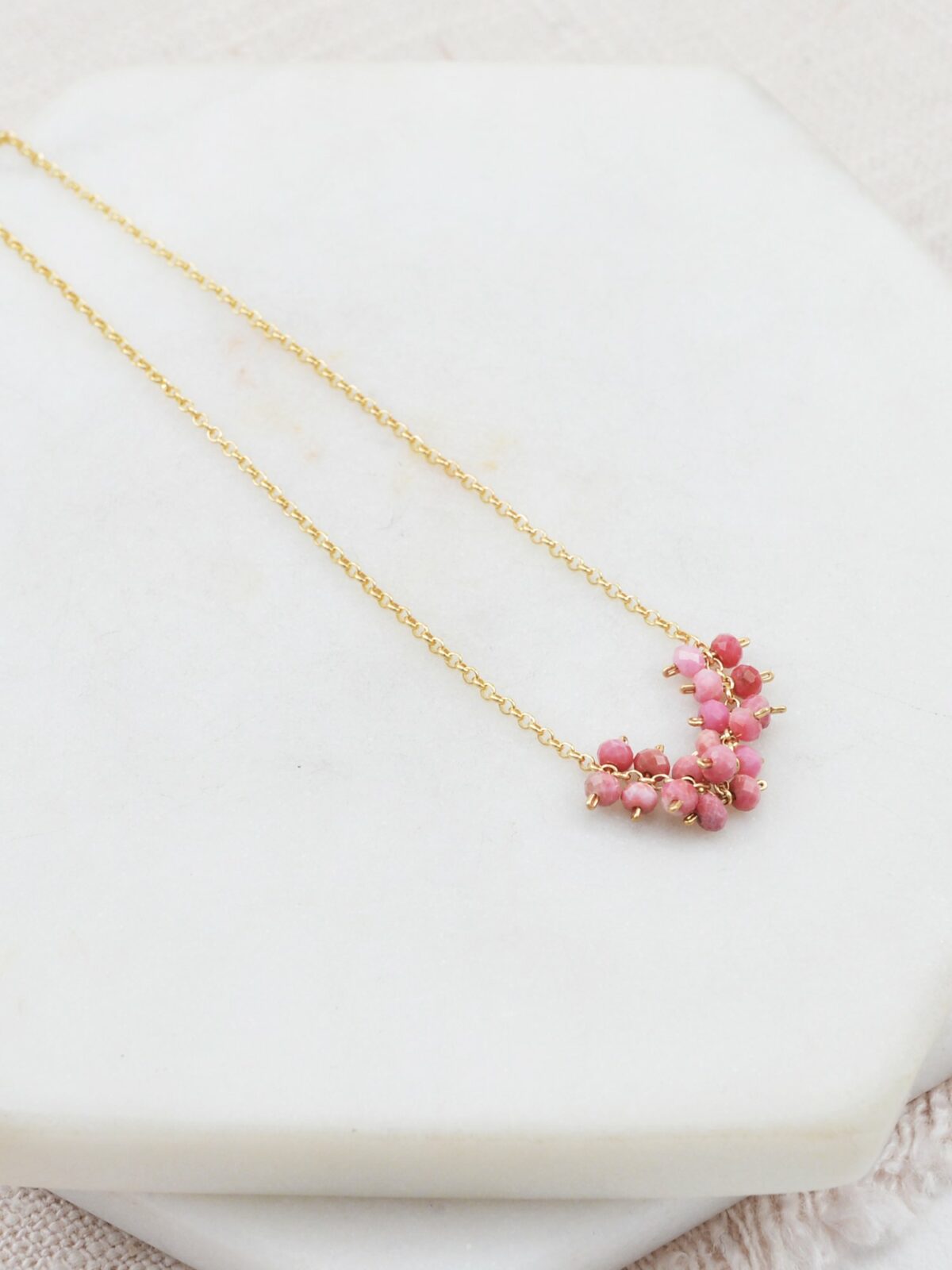 Gemstone Cluster Necklace | Sunstone