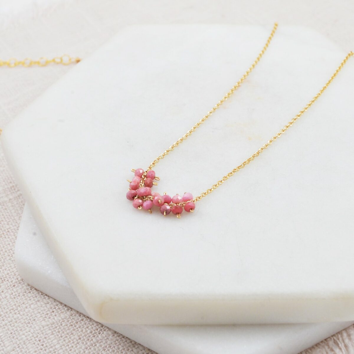 Gemstone Cluster Necklace | Sunstone - Image 2