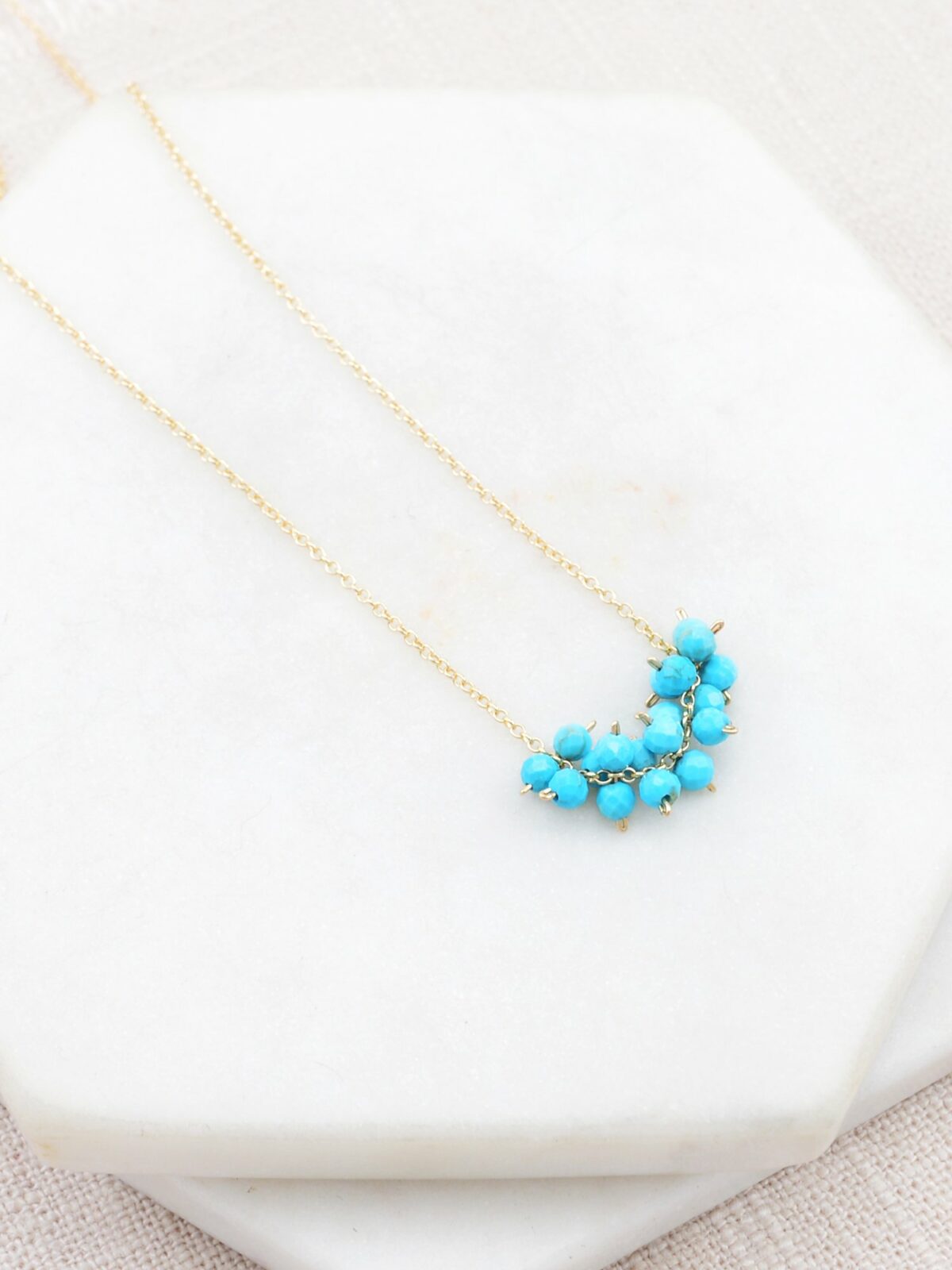 Gemstone Cluster Necklace | Turquoise