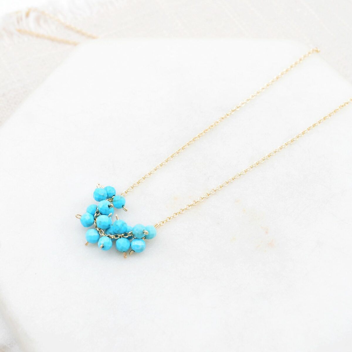 Gemstone Cluster Necklace | Turquoise - Image 2