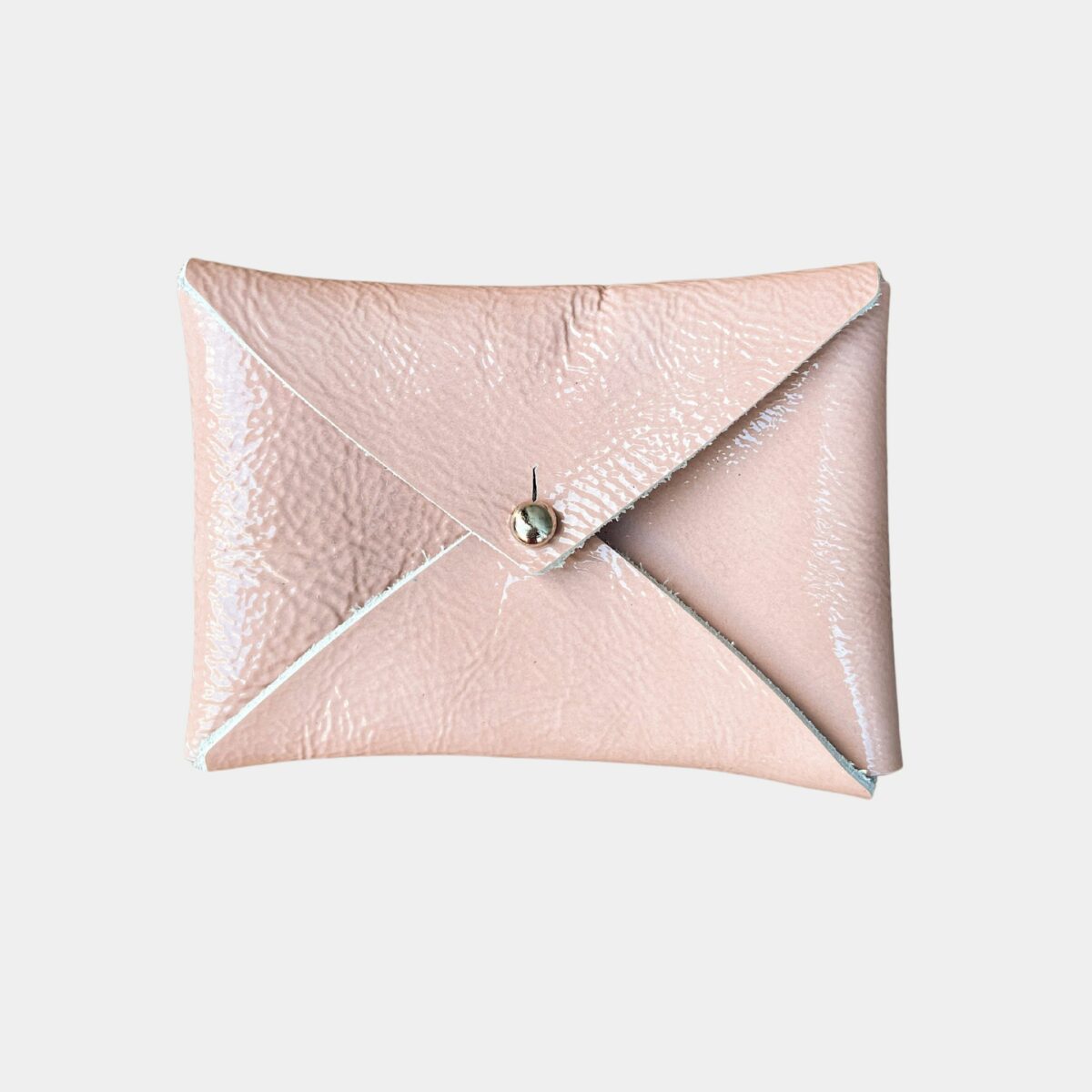 leather card wallet | candy patent nude