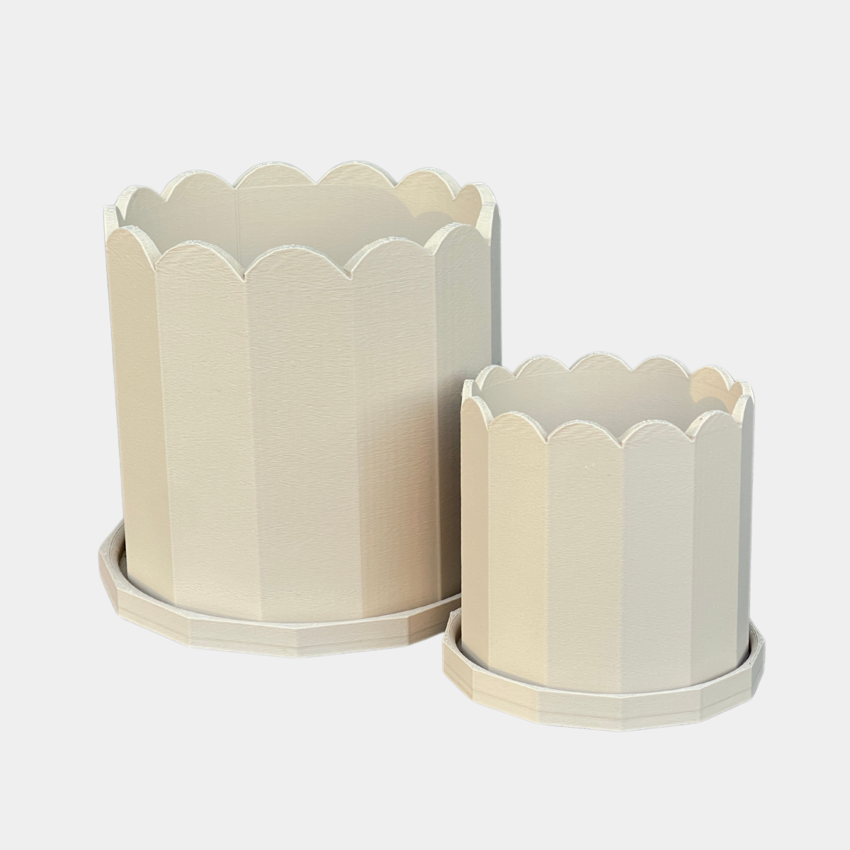 Scalloped Planter | Beige