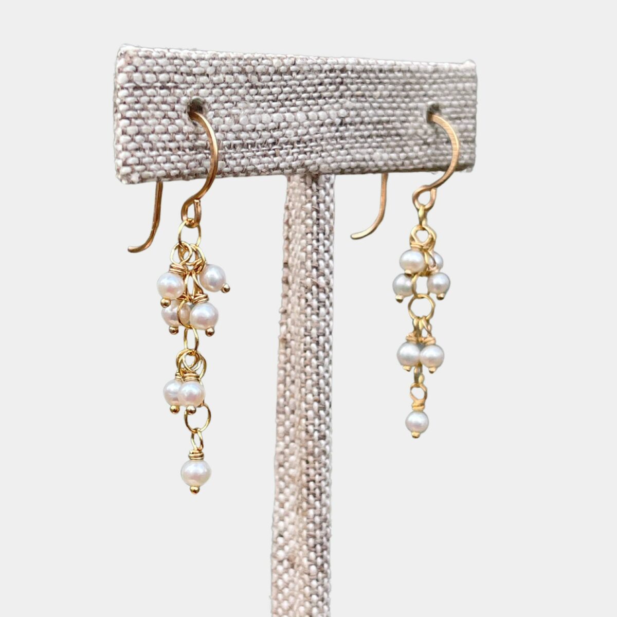 Gemstone Cascade Earrings | Pearl - Image 2