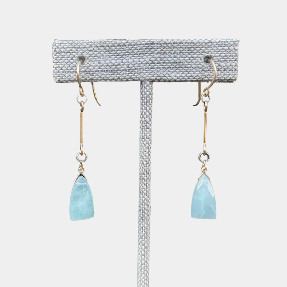 Bar Drop Earrings | Aquamarine