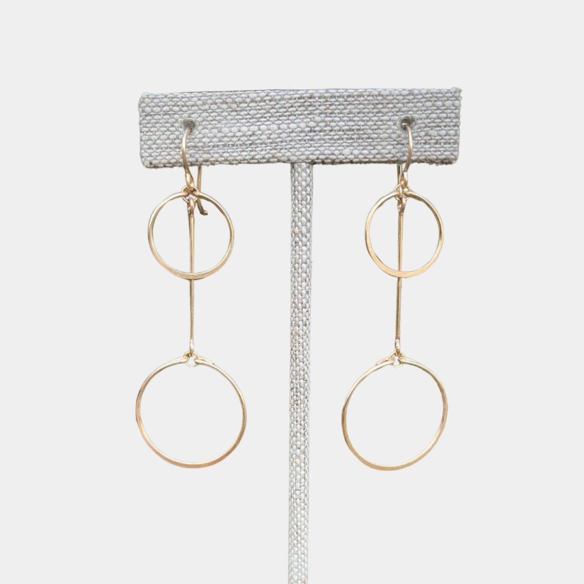 double circle bar drop earrings