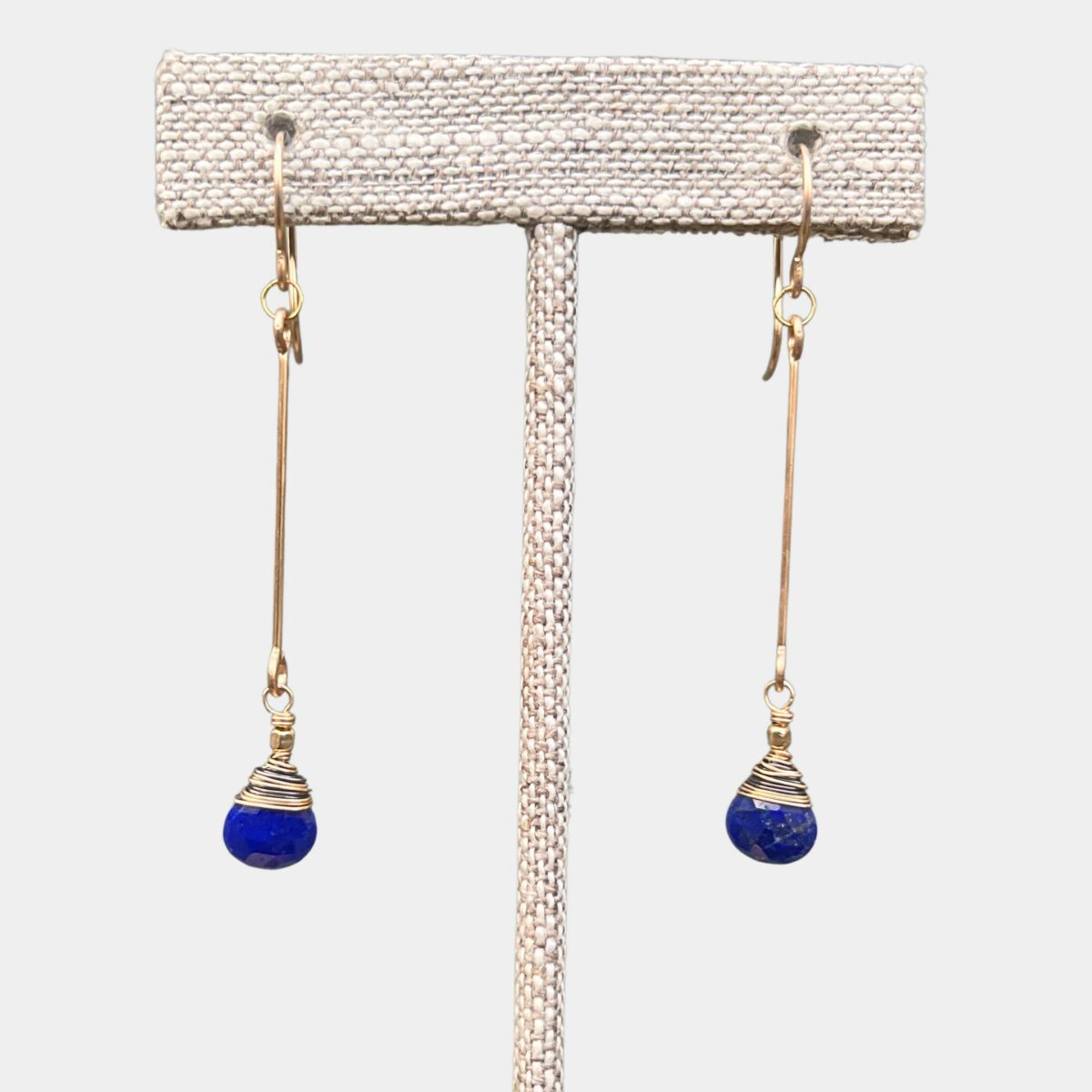 Gemstone Bar Drop Earrings | Lapis