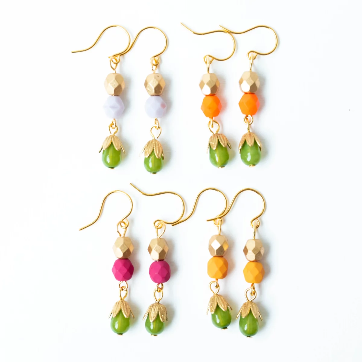 Small Colorful Beaded Earrings