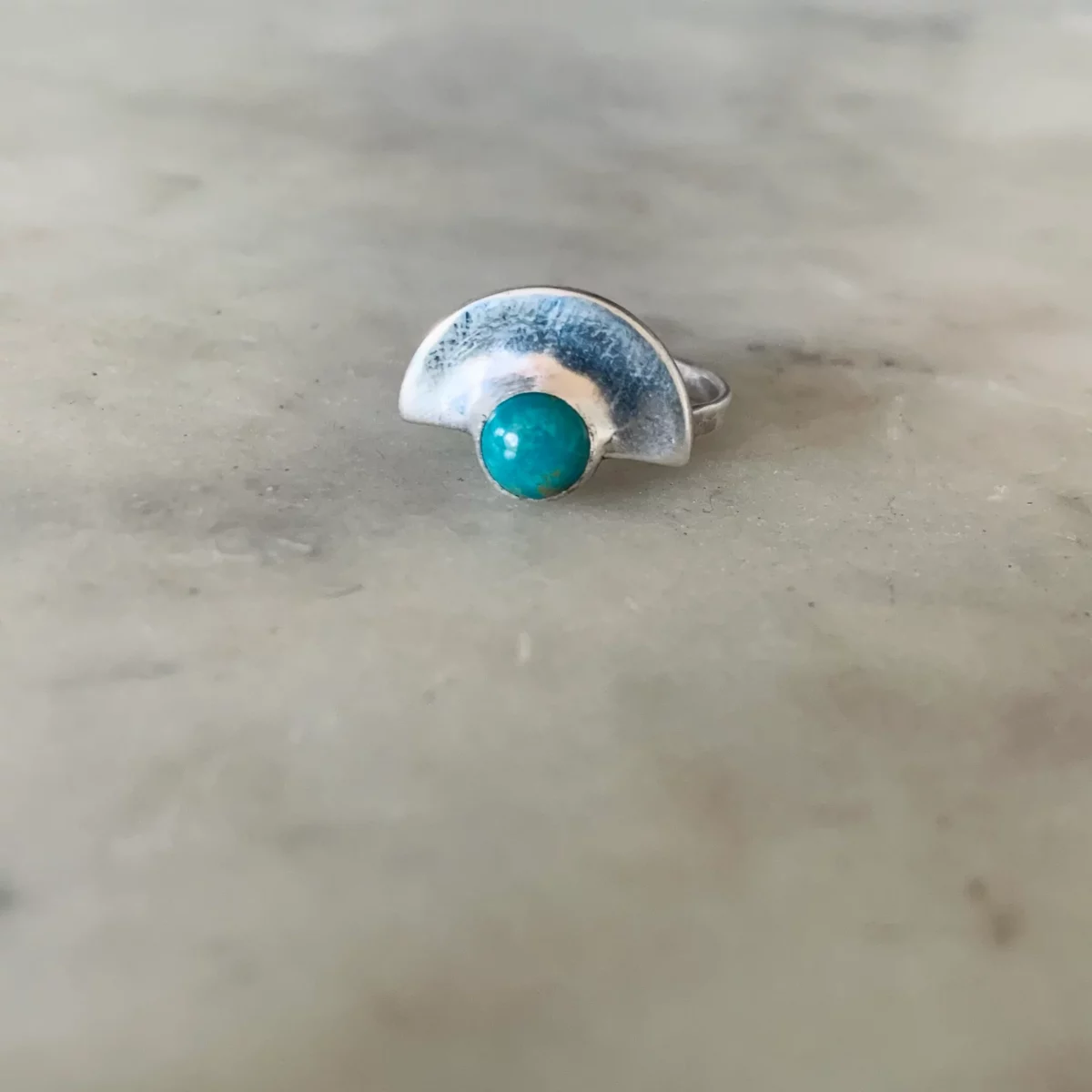 Semicircle Turquoise Ring - Image 3