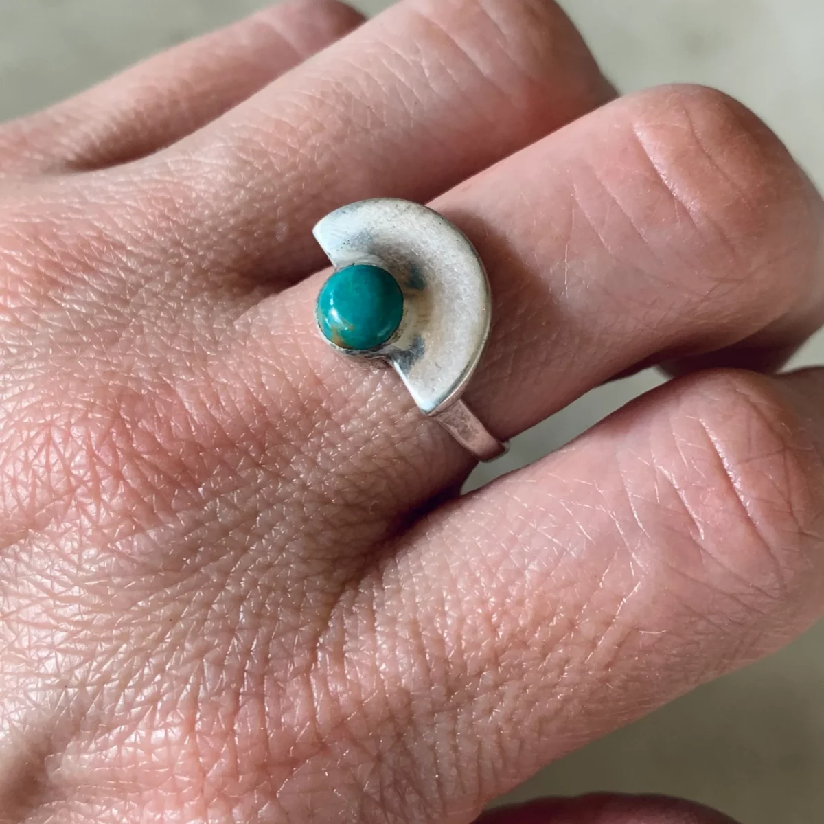 Semicircle Turquoise Ring - Image 7