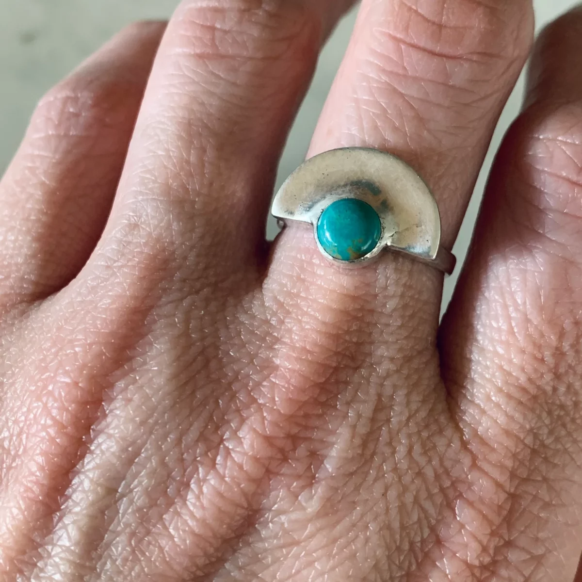 Semicircle Turquoise Ring - Image 8